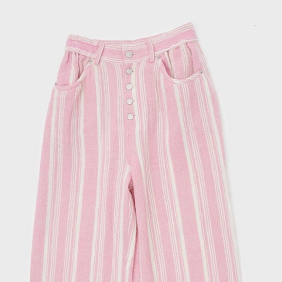 UO Kai Striped Boho Beach Wide Linen Baggy Pant - Picture 3 of 6